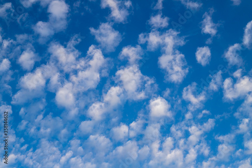 Blue sky and white clouds.