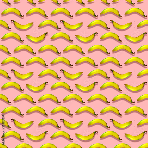 Simple banana pattern isolated on 3d render minimal