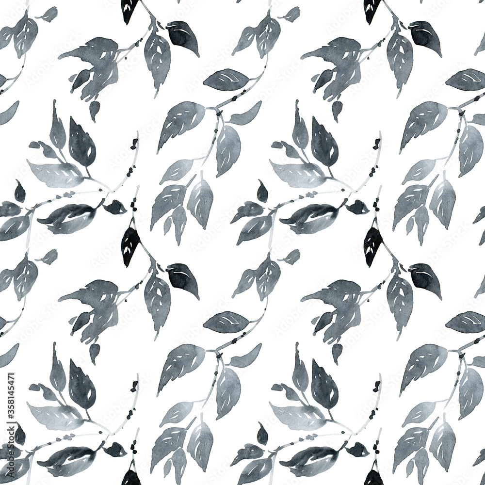Watercolor leaves pattern Watercolor leaves pattern