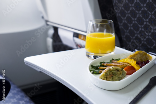 Food on the plane  business class travel