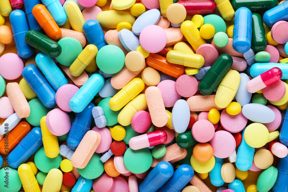 Background of colorful medicine pills Background of colorful medicine pills