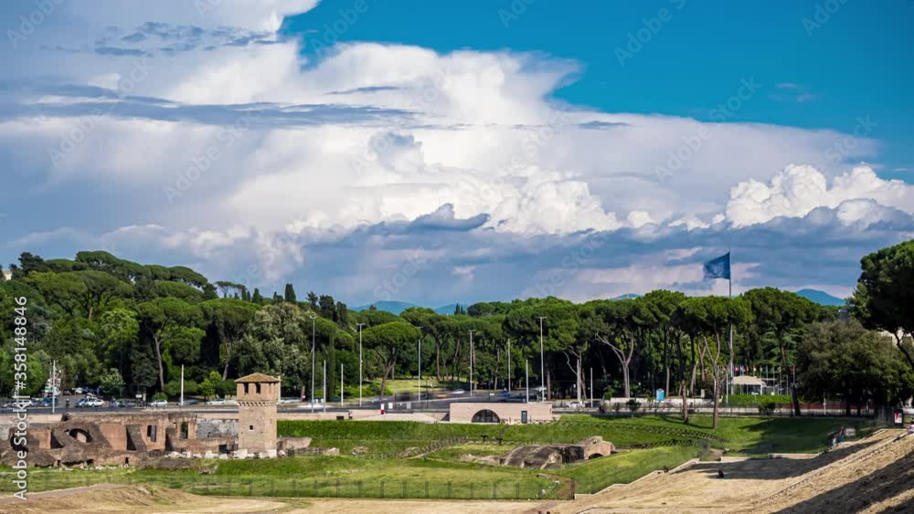 Timelapse of people walking through the Circus Maximus, Rome Timelapse of people walking through the Circus Maximus, Rome