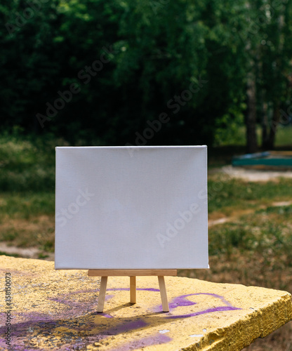 White empty mockup template poster canvas painting