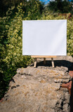 White empty mockup template poster canvas painting