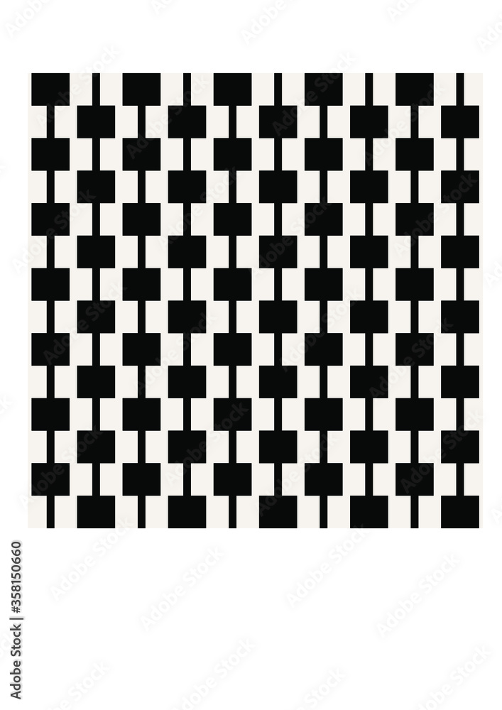 Bold monochrome retro geometric pattern