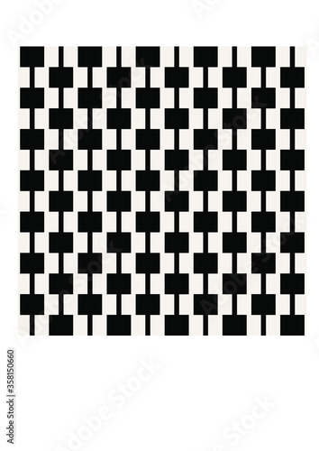 Bold monochrome retro geometric pattern