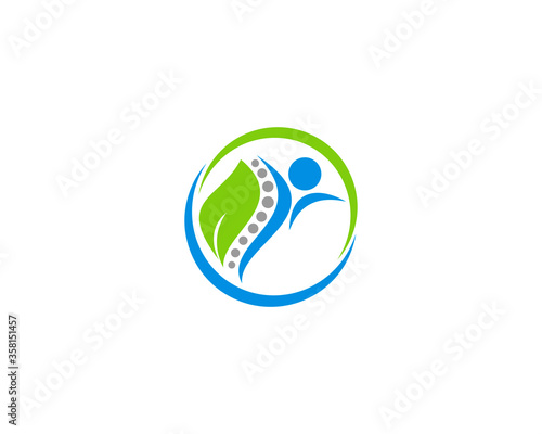 healthy people with backbone and leaf