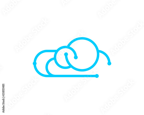 Cloud with tech circuit