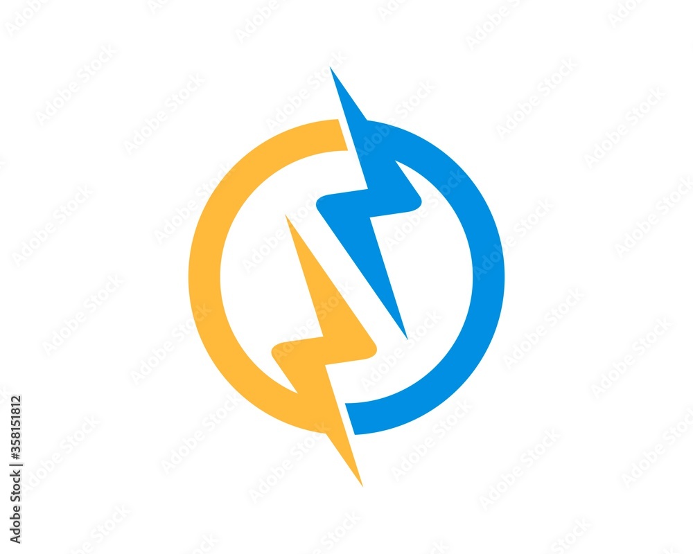 circle with lightning electric circle with lightning electric