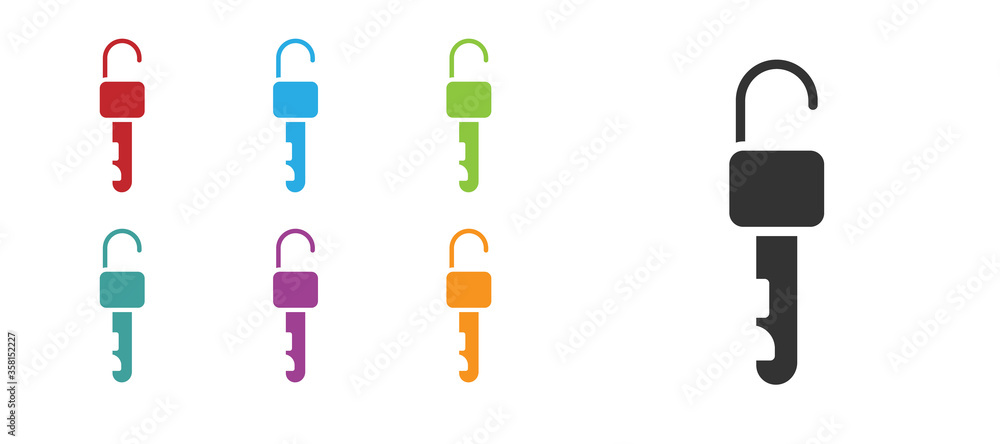 Black Unlocked key icon isolated on white background. Set icons colorful. Vector Illustration Black Unlocked key icon isolated on white background. Set icons colorful. Vector Illustration