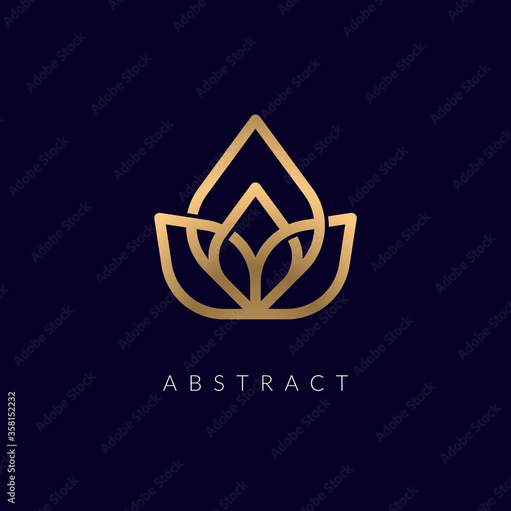 Fototapeta premium identity for luxury brand Abstract Elegant Floral Shape Logo Icon Monogram Sign Symbol