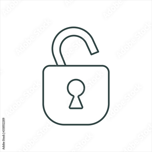 open lock, keyless, line icon