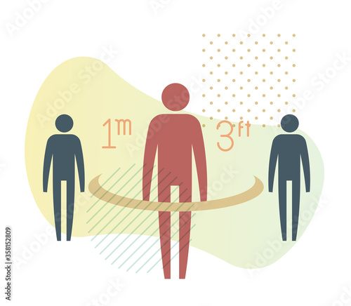 Maintain Safe Distance 1 Meter - Icon