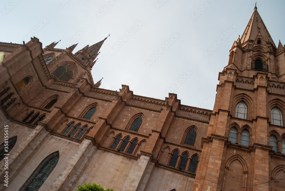 Fototapeta premium San Jose Obrero, currently the largest church in Arandas, has Romanesque-Gothic style architecture and one of the biggest bells in North America.