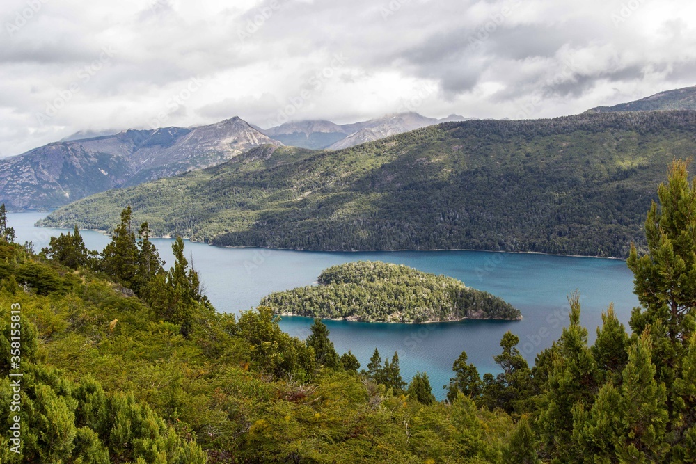 Corazón island view in Bariloche, Patagonia Argentina