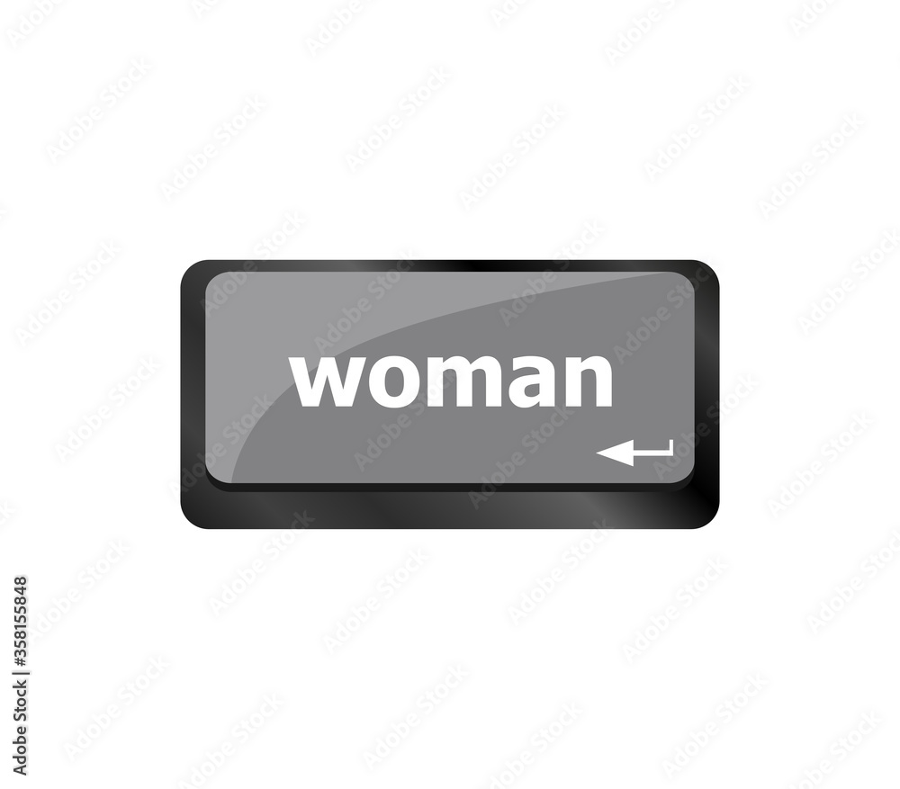 woman words on computer pc keyboard keys woman words on computer pc keyboard keys