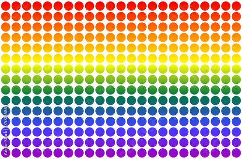 LGBT flag in the form of circles in rainbow colors. Template design, vector illustration. Gay pride textile background. Stock vector illustration 