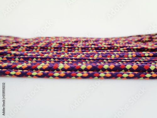 Close up prusik rope texture. Prusik  rope sometime used as rope bracelet. photo