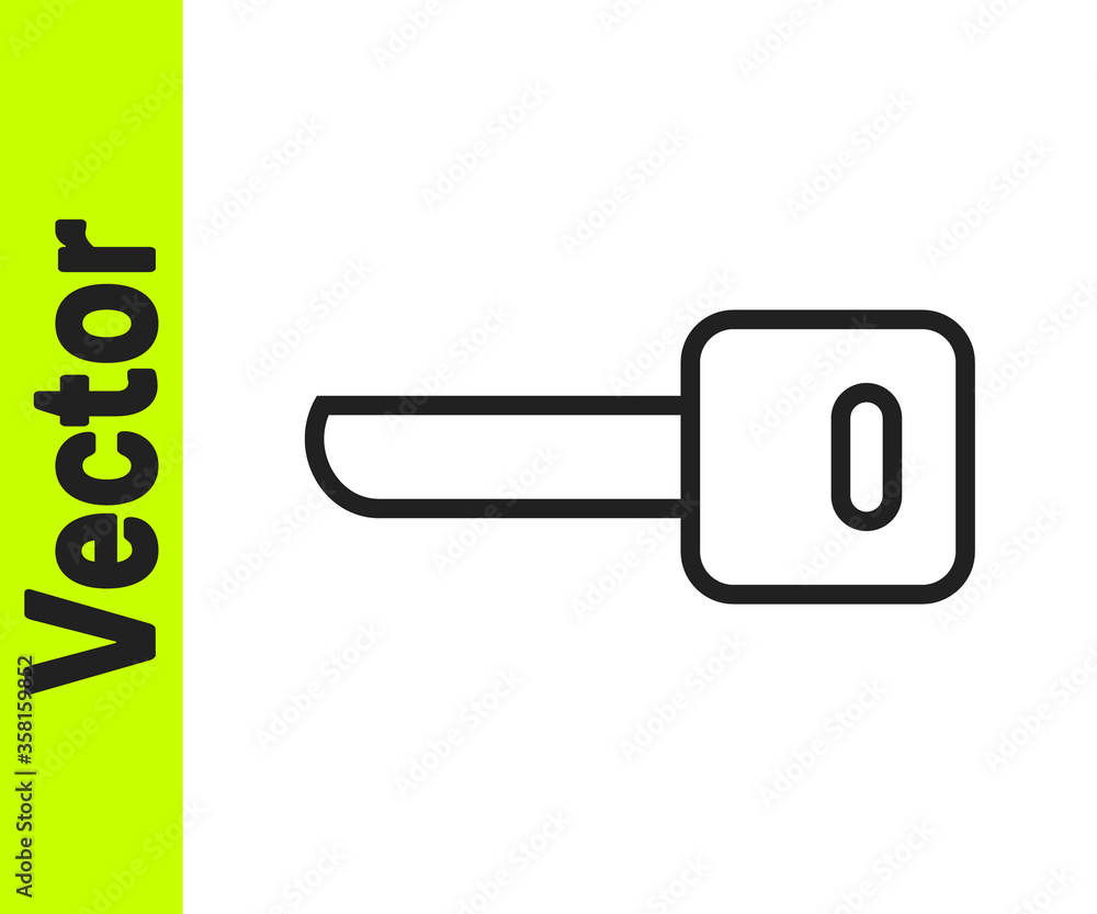 Black line Key icon isolated on white background. Vector Illustration Black line Key icon isolated on white background. Vector Illustration