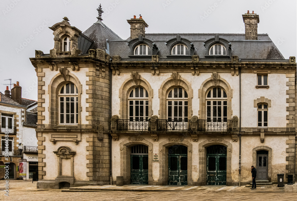 Administrative building of Auray, municipality of France, in the department of Morbihan, in the Brittany region. Administrative building of Auray, municipality of France, in the department of Morbihan, in the Brittany region.