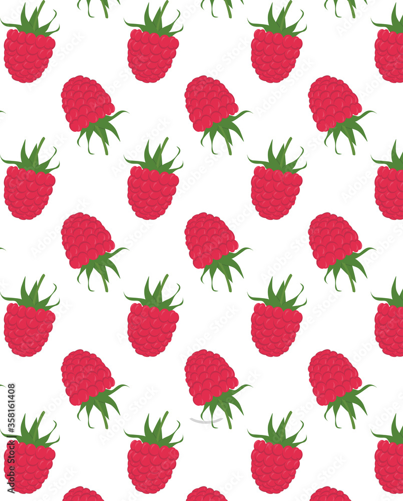 Pattern with raspberries. Pattern with raspberries.