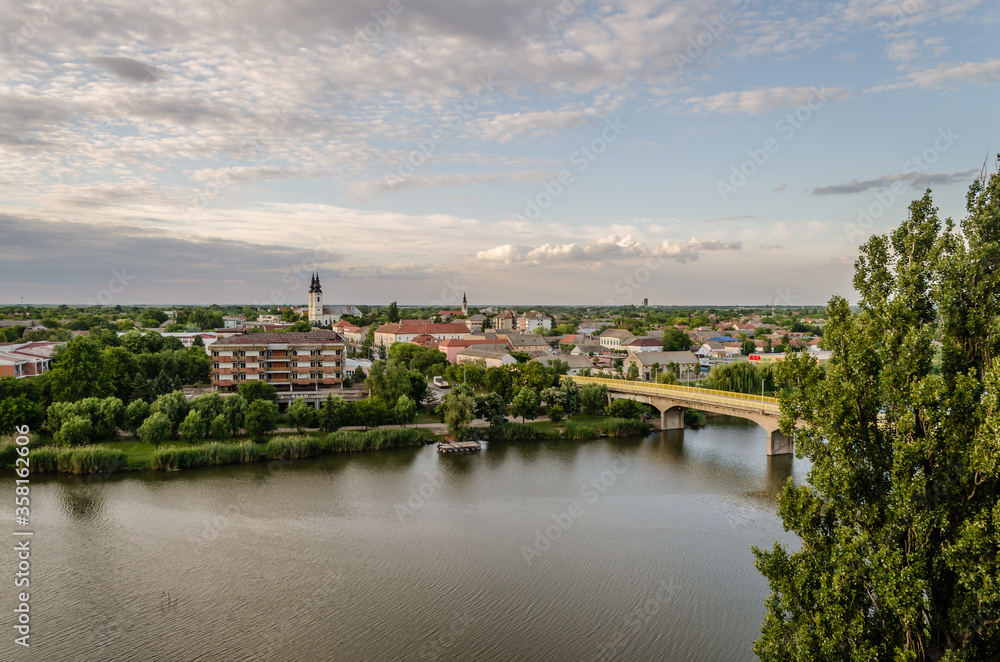 Novi Sad, Serbia - May 31. 2020: Panorama of the Vojvodina town of Srbobran 