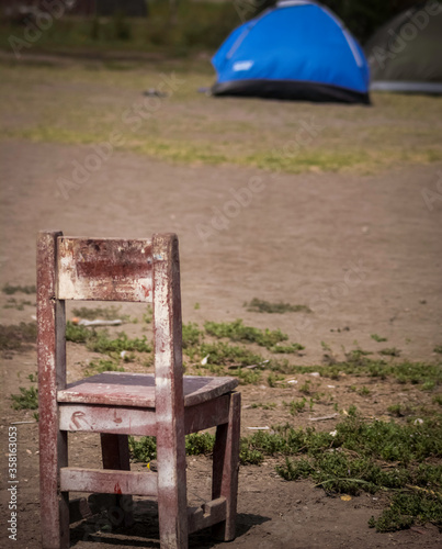 Chair alone and camping things