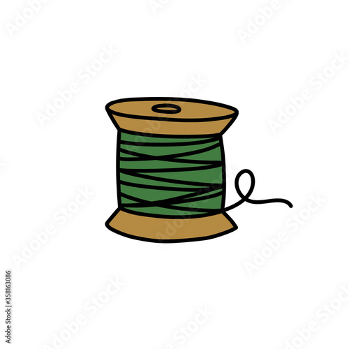 sewing threads doodle icon, vector illustration