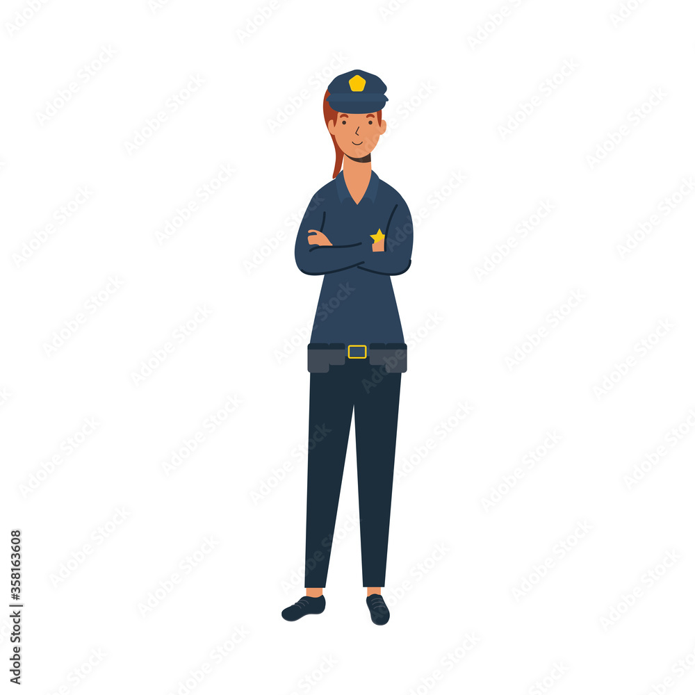 police man worker vector design