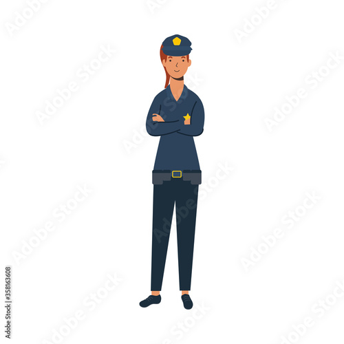 police man worker vector design