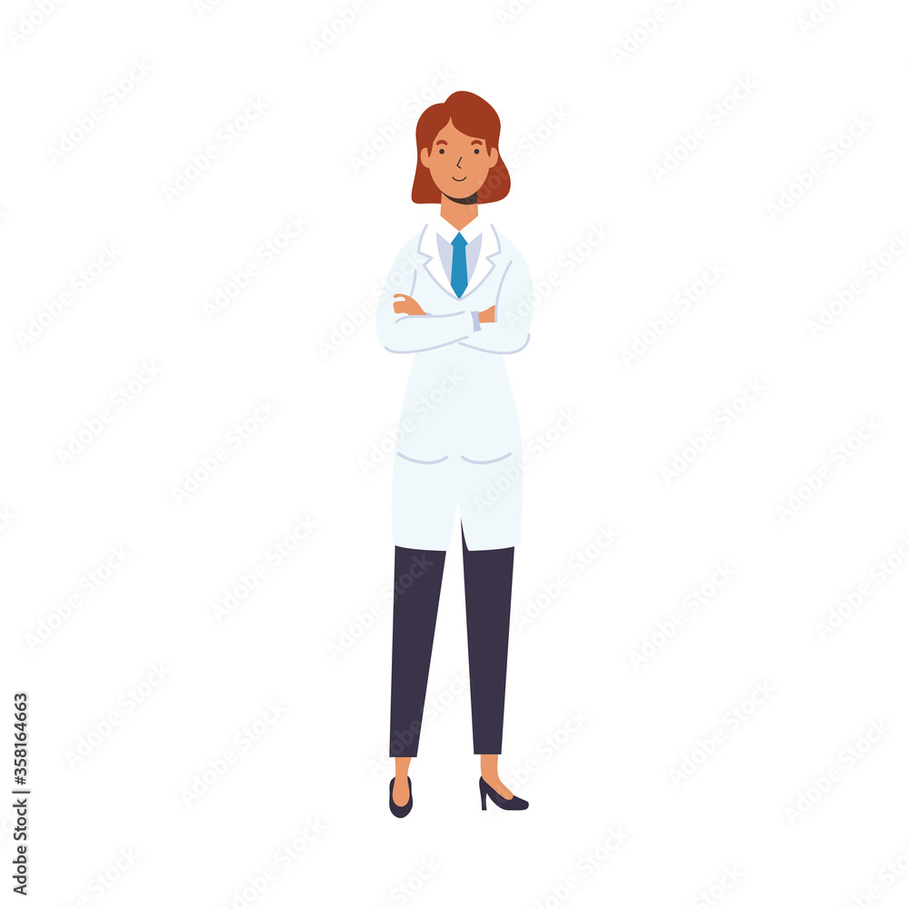 Female doctor with uniform vector design Female doctor with uniform vector design