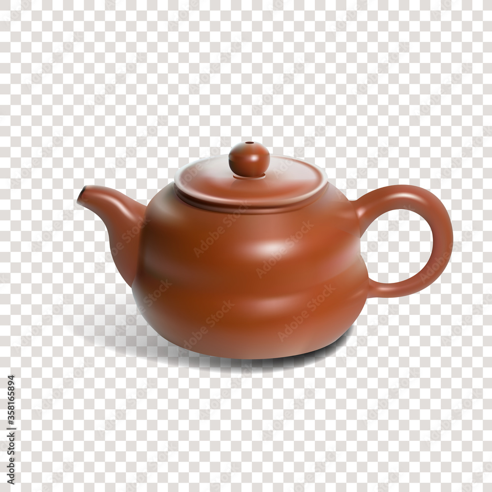 Yixing China tea ceremony realistic Kettle isolated Yixing China tea ceremony realistic Kettle isolated