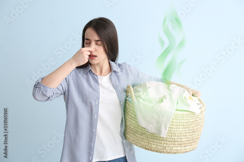 Displeased young woman with...