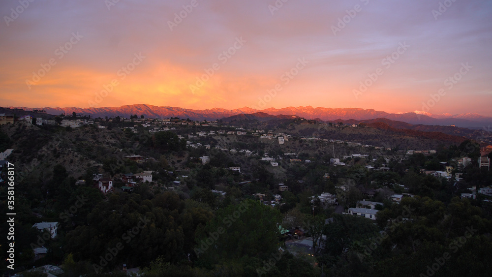 Laurel Canyon Overlooking Orange Sunset