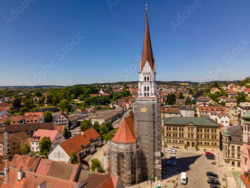 Bavarian City Center view from Top during summer with blue sky background © Wolfgang Hauke