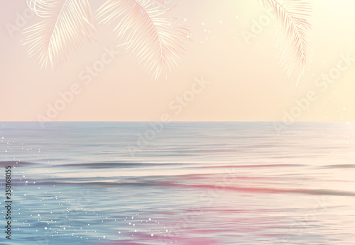 Scenic pink and yellow ocean sunrise view vector design texture