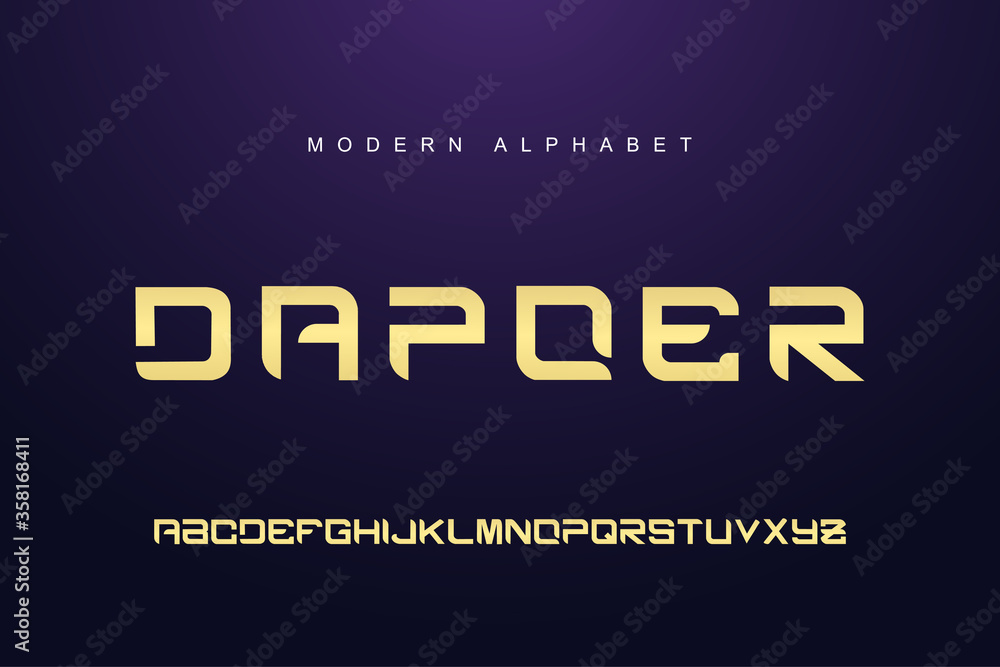 Fototapeta Elegant gold alphabet font set. Typography modern style display font. Premium Vector