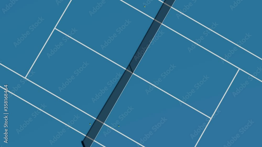 Tennis Blue Court Aerial Vertical Top View Tennis Blue Court Aerial Vertical Top View
