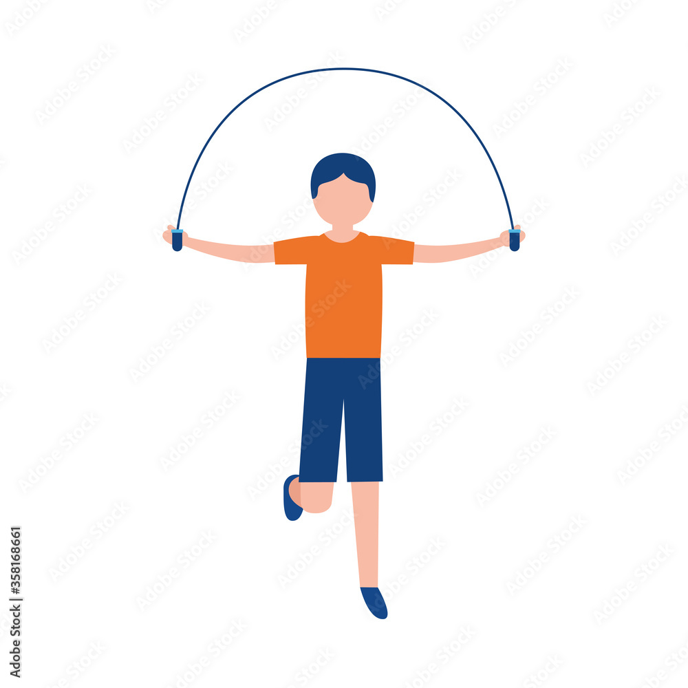 Obraz premium Man jumping with rope vector design