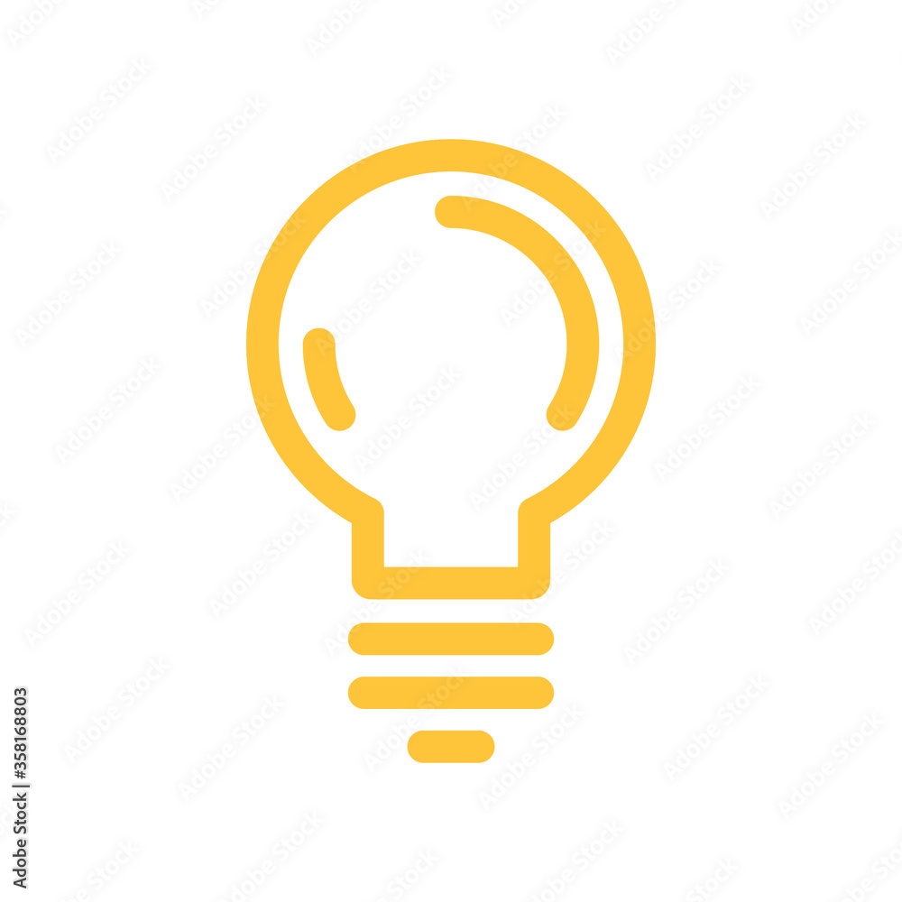 Light bulb icon, symbol of idea. Linear vector pictogram. Light bulb icon, symbol of idea. Linear vector pictogram.