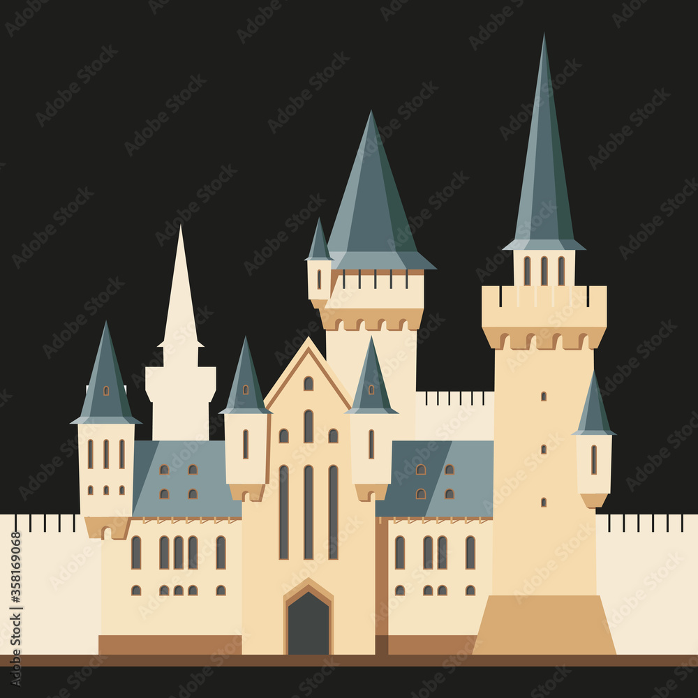Medieval castle2 stock illustration