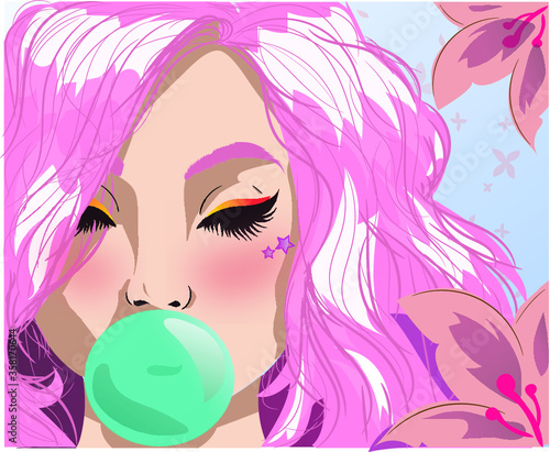 The bubble gum girl