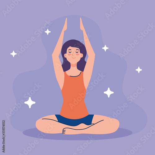 woman meditating  concept for yoga  meditation  relax  healthy lifestyle vector illustration design