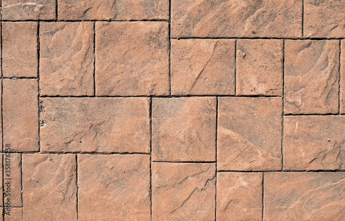 stamped concrete pavement, slate stone tile on cement stones pattern, exterior decorative flooring resistant printed paving