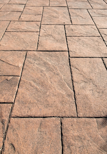 Fotografie, Obraz stamped concrete pavement, slate stone tile on cement stones pattern, exterior d