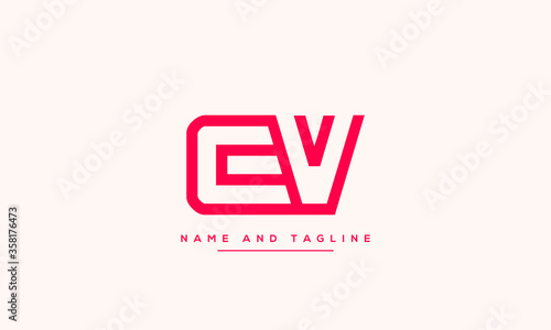 alphabet letters monogram icon logo CV or VC