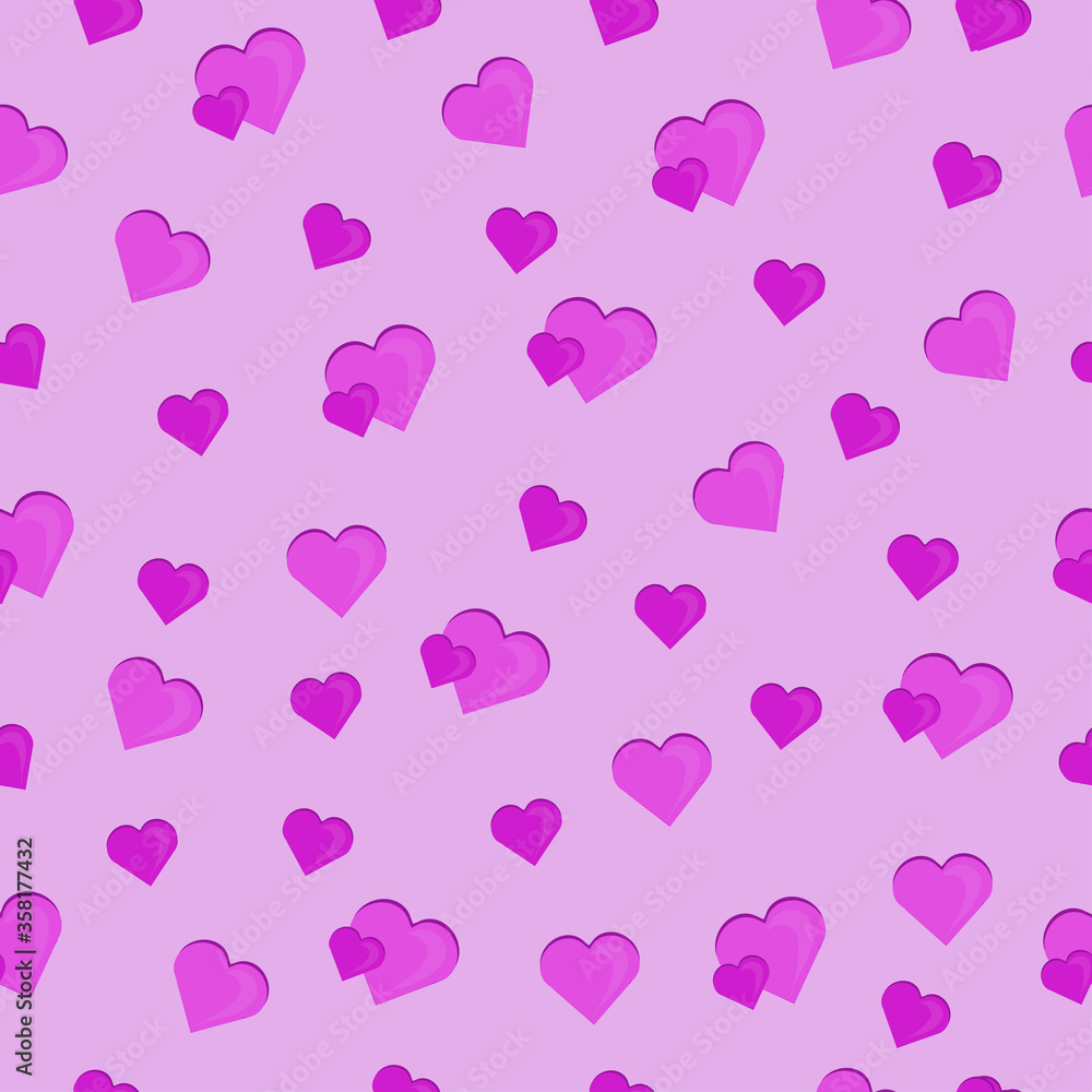 beautiful seamless pattern with pink heart for Valentines Day