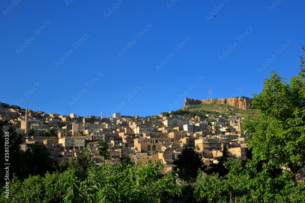 Historic city Mardin. Turkey - View of old Mardin with stone houses.