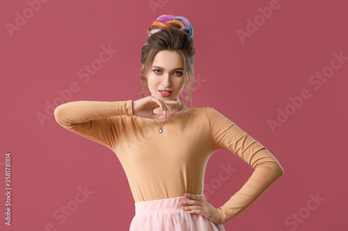 Beautiful young woman with ...