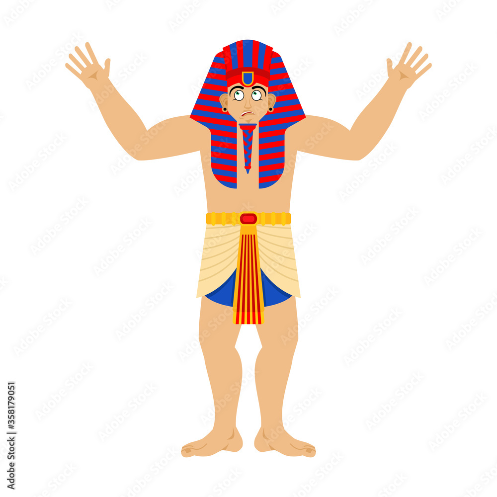 Pharaoh confused. Rulers of ancient Egypt perplexed. Vector illustration Pharaoh confused. Rulers of ancient Egypt perplexed. Vector illustration